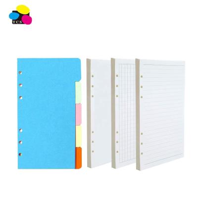 China New Prints Arrive Best Quality 135 A6 Sheets Grebiche Paper Refills and Index Dividers Set with 6 Ring Binder for sale