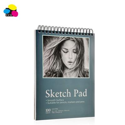 China Manufacturer Directly 100 Sheets 9x12 Sketch Pad Printed Coloring Spiral Notebook for Drawing for sale