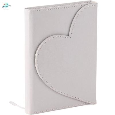 China 200page hardcover book ordered Gray Notebook With Magnetic Heart wave acid free neat pages 5.5x7inch for sale