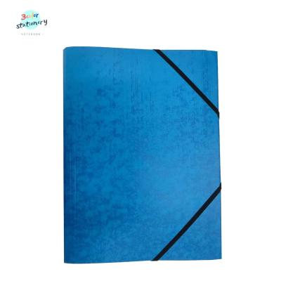 China A4 Promotional Cheap Customized Size Eco-friendly 400G Recycled 3-Flap Panel Elastic Folder For Document Management for sale