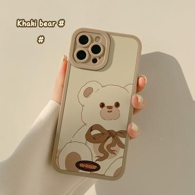 China Retro bear tpu shockproof phone case for iphone 14 plus 13 12 11 pro XR max X XS 7 8 plus funny cover device for sale