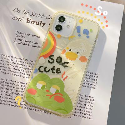 China Ins shockproof case for iphone 13 12 11 pro XR max X XS 7 8 plus creative anti-fall cover device funny graffiti animal for sale