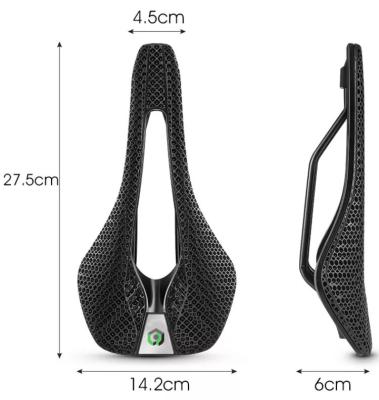 China Eco-friendy Breathable Hollow Shock Absorbed For Mountain Bicycle Saddle 3D Printing Hollow Bicycle Saddle Manufacturer for sale