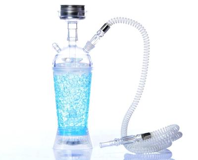 China Wholesale hot sale cheap acrylic hookah plastic shisha hookah portable hookah cup with LED light for sale