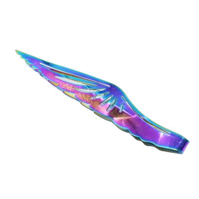 China NEW Design Hookah Accessories Stainless Iron High Quality Wings Shape Colorful Hookah Shisha Tweezers Plate Shisha Tongs for sale