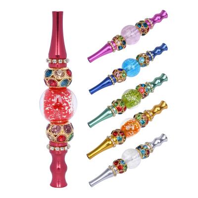 China Zinc Alloy Hookah Mouth Tips With Diamonds Synthetic Diamonds Shisha Filter Tip Hookah Mouthpiece Jewelry Metal Mouth Tips for sale