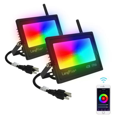 China Outdoor Garden Stage Waterproof RGB Flood Lights 40w 2700K-6500K Aluminum Led Flood Light Ip66 for sale