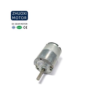 China ZHUOXI OEM ODM Factory Price Totally Sealed 33 mm Gearbox Brush Motor Torque 5 kg.cm 3.7V DC Electric Motor 24v DC Speed ​​Motor for sale