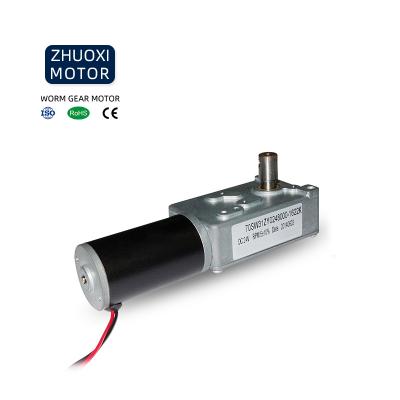 China 12V 24V 2 Nm Totally Enclosed Low Speed ​​High Torque DC Motor 70 Mm Worm Gearbox Motor Manufacturer for sale