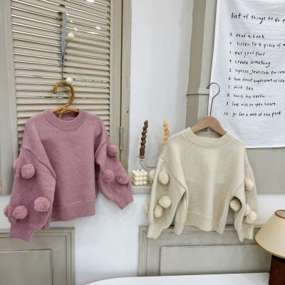 China 2023 Autumn Sweater Clothing Infant Ball Sweater Breathable Newborn Upper Baby Knitted Cardigan Wholesale for sale