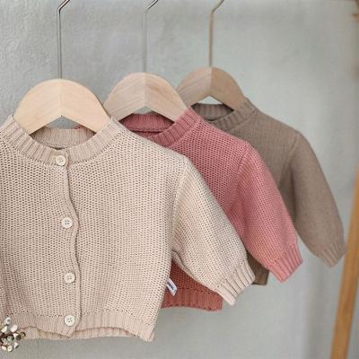 China Anti-pilling Boutique Solid Color Winter Knitted Cardigan Sweater Top Custom By Warm Baby for sale