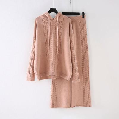 China Anti-Static Women's Sweaters Cashmere Set Pajamas Pants Suits Wadding Hooded Sweater Custom Knit Sweater for sale