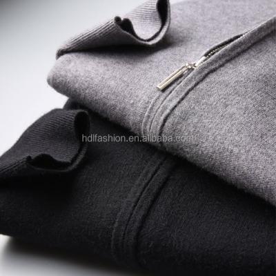 China Anti-wrinkle custom knit men cashmere wool blend sweaters shawl collar slim fit plain knitted zipper man cardigan for sale