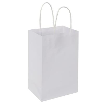 China Recycled materials factory direct sale handle cardboard paper bag manufacturers white paper shopping bag for sale