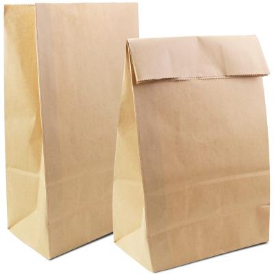 China Recycled Materials Customize Printing Environmental Friendly Keeps Food Fresh Grease Resistant Kraft Paper Bakery Bag For Cookies Pans Candy for sale