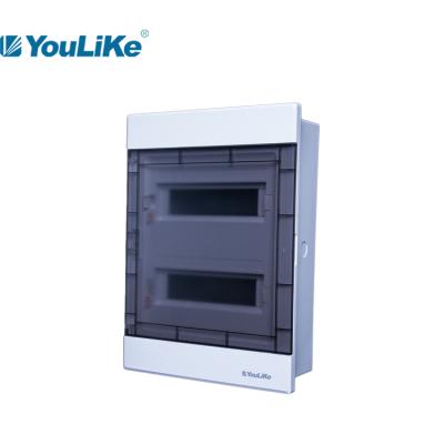 China ABS Flame Retardant ABS YOU LIKE Flush Mount Switch Panel 24 Ways Electrical Power Distribution Box DB Box for sale