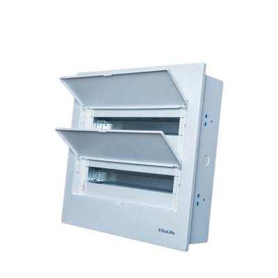 China Powder-coated Plate Standard Control Panel 40Way Distribution Box Metal Enclosure Board DB Box With MCB for sale