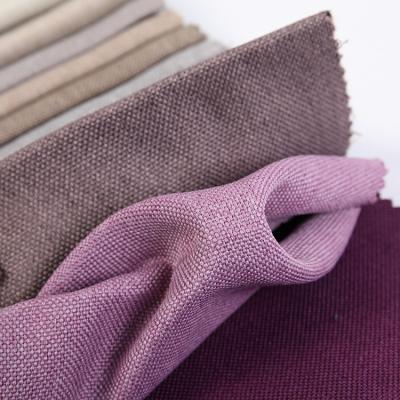 China Plain Dyed Memory Fabric Breathable Linen Plain Dyed Polyester Upholstery Polyester Linen Fabric for sale