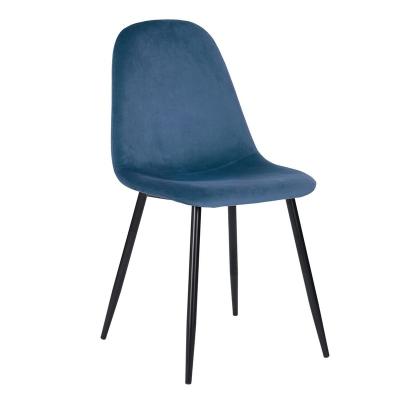 China Cheap Price Home Furniture Fabric Velvet (Other) Adjustable Modern Chair Factory Iron Dining Chair Modern With Metal Legs Lounge Chair for sale