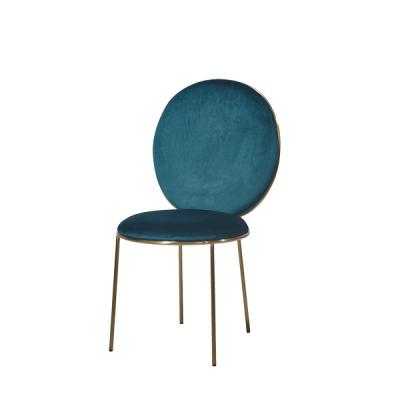 China Nordic Luxury Home Furniture Cafe Velvet Fabric Modern Cooling Dining Chair With Metal Gold Legs for sale