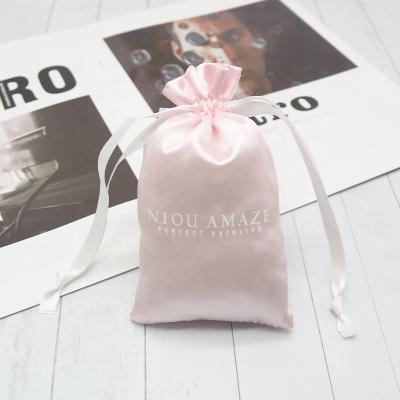 China Custom Envelope Satin Perfume Pouch With Logo Drawstring Pouch Rose Satin For Jewelry Satin Bag For Packaging for sale