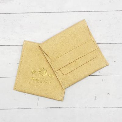 China Envelope Microfiber Jewelry Pouch Envelopes Ring Gift Bags Custom Logo Bag For Wedding for sale