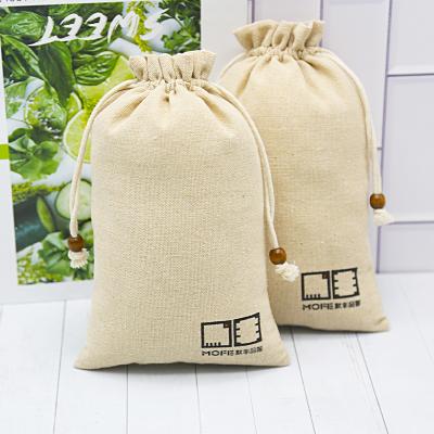 China Recyclable Burlap Take Up Pouch Jute Drawstring Bag Stock Gift With Customize Logo Design for sale