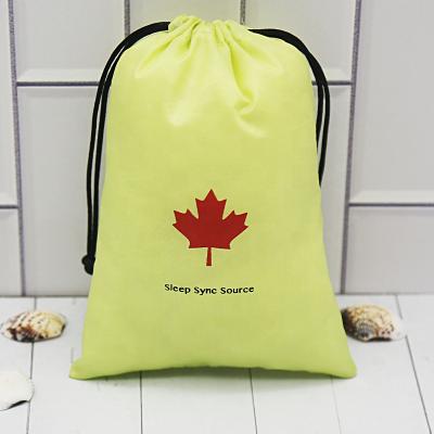 China Custom Envelope Polyester Green Drawstring Pouch Logo Eco Friendly Promotional Bag for sale