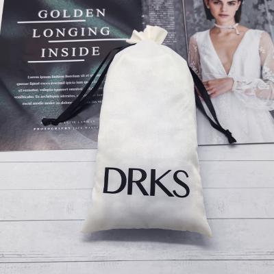 China Custom Wholesale Drawstring Envelope Gift Bag Polyester Sunglass Packing Polyester Pouch Personalized Beige Dust Bag for sale