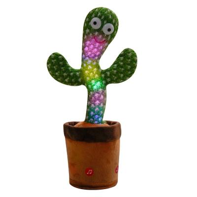 China Hot Selling Electric Dancing Toys Cactus Plush Toy 120 English Songs Singing Talking Records Repeat What You Said Cactus for sale