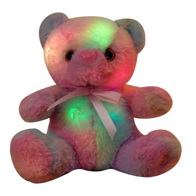 China Wholesale 22cm Luminescence Teddy Bear Stuffed Color LED Luminous Teddy Bear Plush Toy Doll Children's Gift for sale