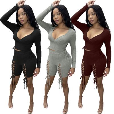 China 2022 QUICK DRY Spring Fashion Ladies Clothing Custom Logo Two Piece Panties Set Casual Tracksuits Sweat Suits 2 Piece Pants for sale