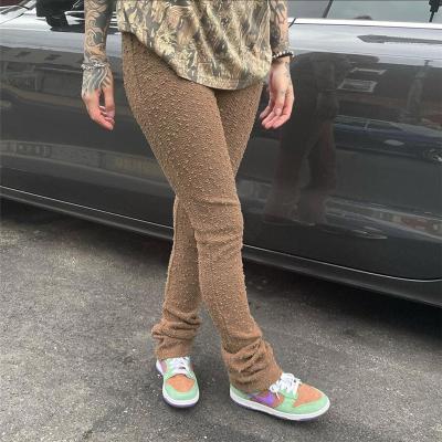 China Anti-Wrinkle 2022 Spring Women Clothes Joggers Sports Tracksuit Women Casual Stacked Thin Stacked Pants for sale