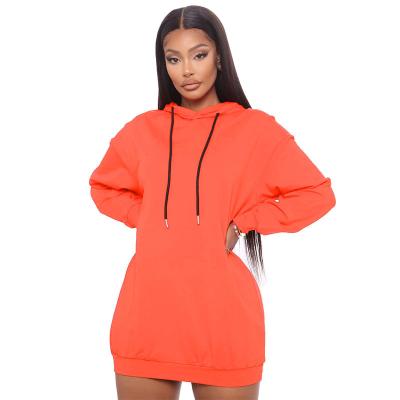 China Logo Casual Long Sleeve Sweatshirt Custom Made Anti-Static Dress Solid Color Hoodies Dress Loose Sweatshirt Pullover Hoodie For Women for sale