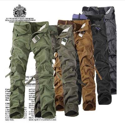 China Anti-wrinkle SprAutumn cargo pants men's popular cotton oversized men's multi-pocket wash coveralls leisure pants outdoor pants for sale