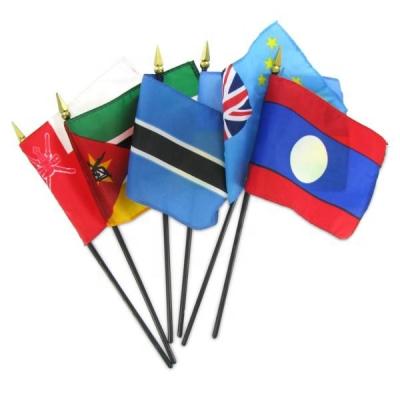 China Hanging Custom Make 10x15cm Small Banner Flags Hand Held Flag With Grommets for sale