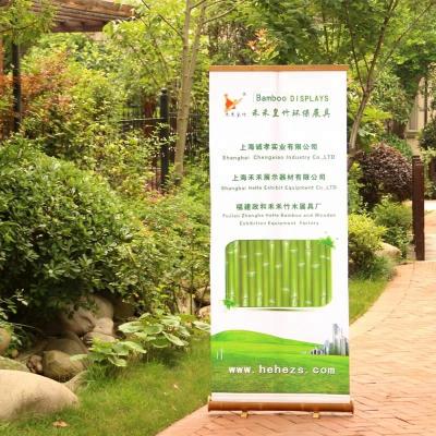 China 85x200cm New Style Lightweight Custom Unique Premium Design Bamboo Environmental Friendly Roll Up Banner Stands for sale