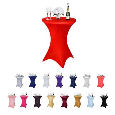 China Waterproof Custom Logo Design Spandex Bistro Setter Table Cover Decorate Lycra Fitted On Event for sale