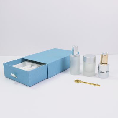 China Recyclable Makeup Set Bottle Cosmetic Packaging Custom Body Gift Rectangular Paper Box for sale