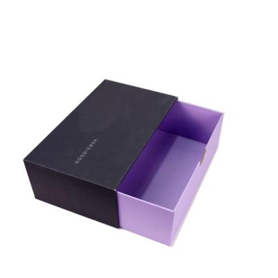 China Biodegradable Stackable Cardboard Boxes Custom Logo Paper Packaging Black Embossed Logo Package Gift Paper Box for sale