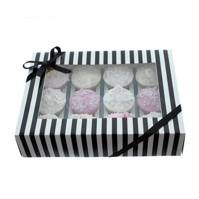 China Recyclable Black Box For Cupcake 4 Cupcakes Window Christmas Single Good No Custom Size Boxes 50 Pieces And Cookie Serving With Inserts for sale