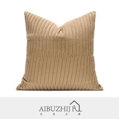 China AIBUZHIJIA Anti-Static Decorative Tile Covers Velvet Solid Color Pillow Case Cushion Premium Khaki Cover For Couch Sofa Living Room for sale