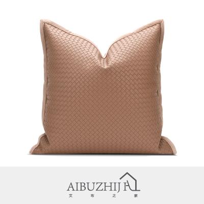 China AIBUZHIJIA Morandi Single Anti-static Pillow Cases Pink Decorative Cushion Covers Soft Decorative Square Pillow Covers For Sofa Bedroom for sale