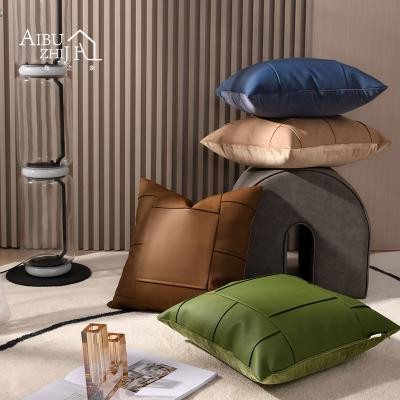 China AIBUZHIJIA Neutral Anti-Static Home Decor Pillow Covers 18x18in Plain Color Soft Decorative Square Pillow Shapes For Sofa Bedroom Car Couch for sale