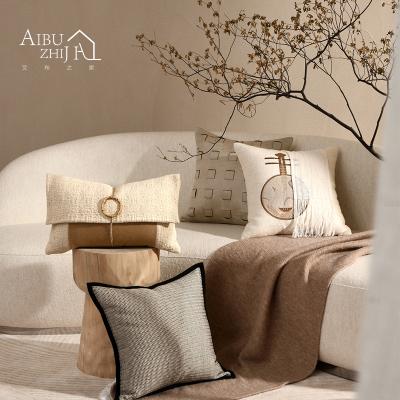 China High End Elegant Luxury Home Sofa Decorative Throw Pillow Covers Cushion Cover AIBUZHIJIA Original Oriental Anti-static Design Series Beige for sale