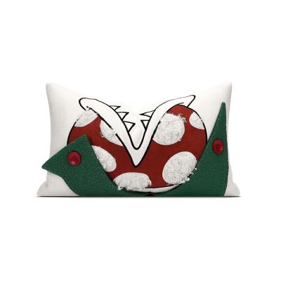 China Sofa Bedroom White Geometric Figure 30*50cm Modern Cartoon Anti-static Children's Light Luxury Custom Applique Embroidery Decorative Pillow for sale