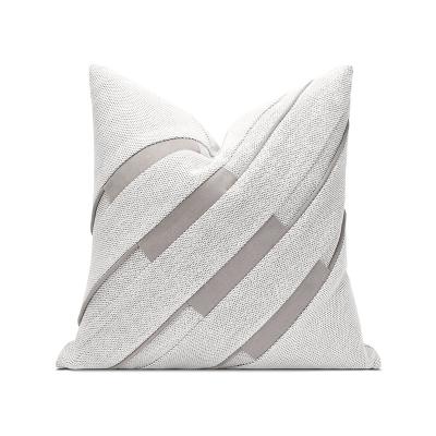 China Anti-static modern minimalist beige diagonal geometric number pillow custom color living room bedroom sofa decorative cushion for sale