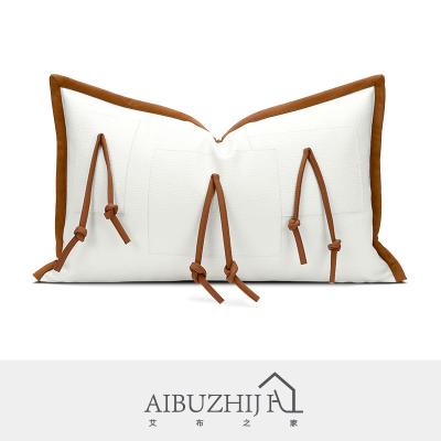 China AIBUZHIJIA Decorative Cushion Cover Bedroom Living Room Sofa Knot Case Anti-Static White Luxury Modern Minimalist Creative Custom Pillow for sale