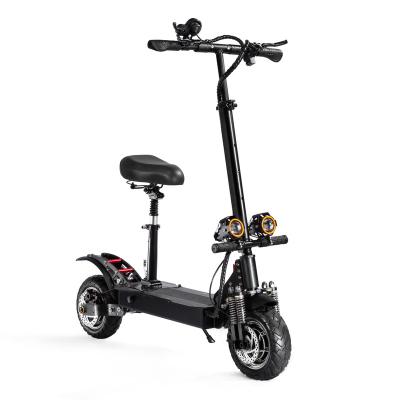 China Unisex 10 inch front four shock absorbers dual drive52V 2400W Powerful Electric Scooter / E-bike with seat for sale