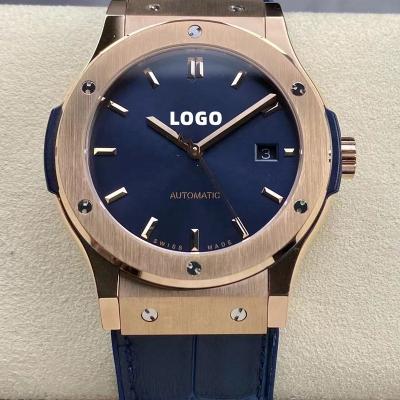 China New Sapphire Brand Luxury Rose Gold HUB1100 Movement Factory 42mm Alarm Watch HB Mechanical Waterproof Automatic Watch for sale